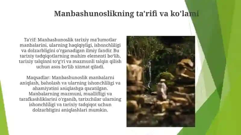 Manbashunoslikning Yo'Nalishlari Asosiy Maqsad Va Vazifalari 4