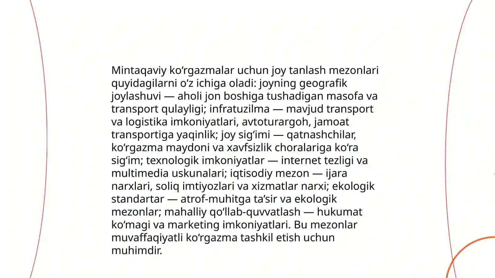 Mintaqaviy korgazma tashkil etish tamoyili 4