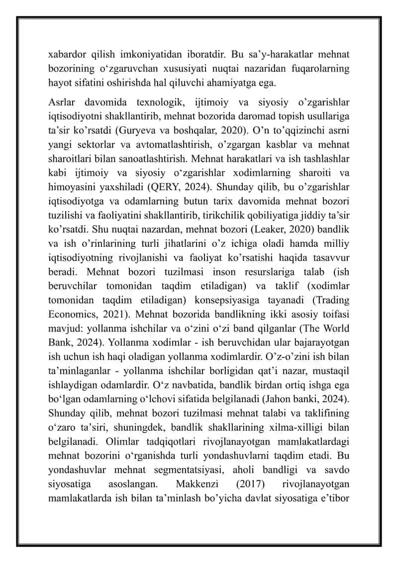Mehnat bozoridagi o'zgarishlarni baholash va tahlil qilish 4
