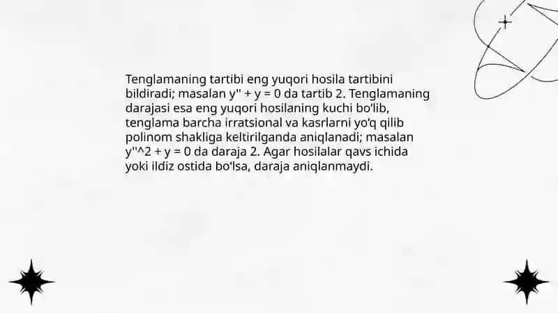 Differensial tenglamalar haqida tushuncha 4