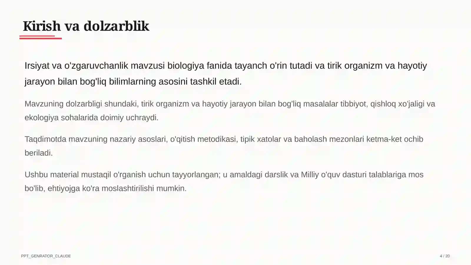 Irsiyat va o'zgaruvchanlik (9-sinf) 4
