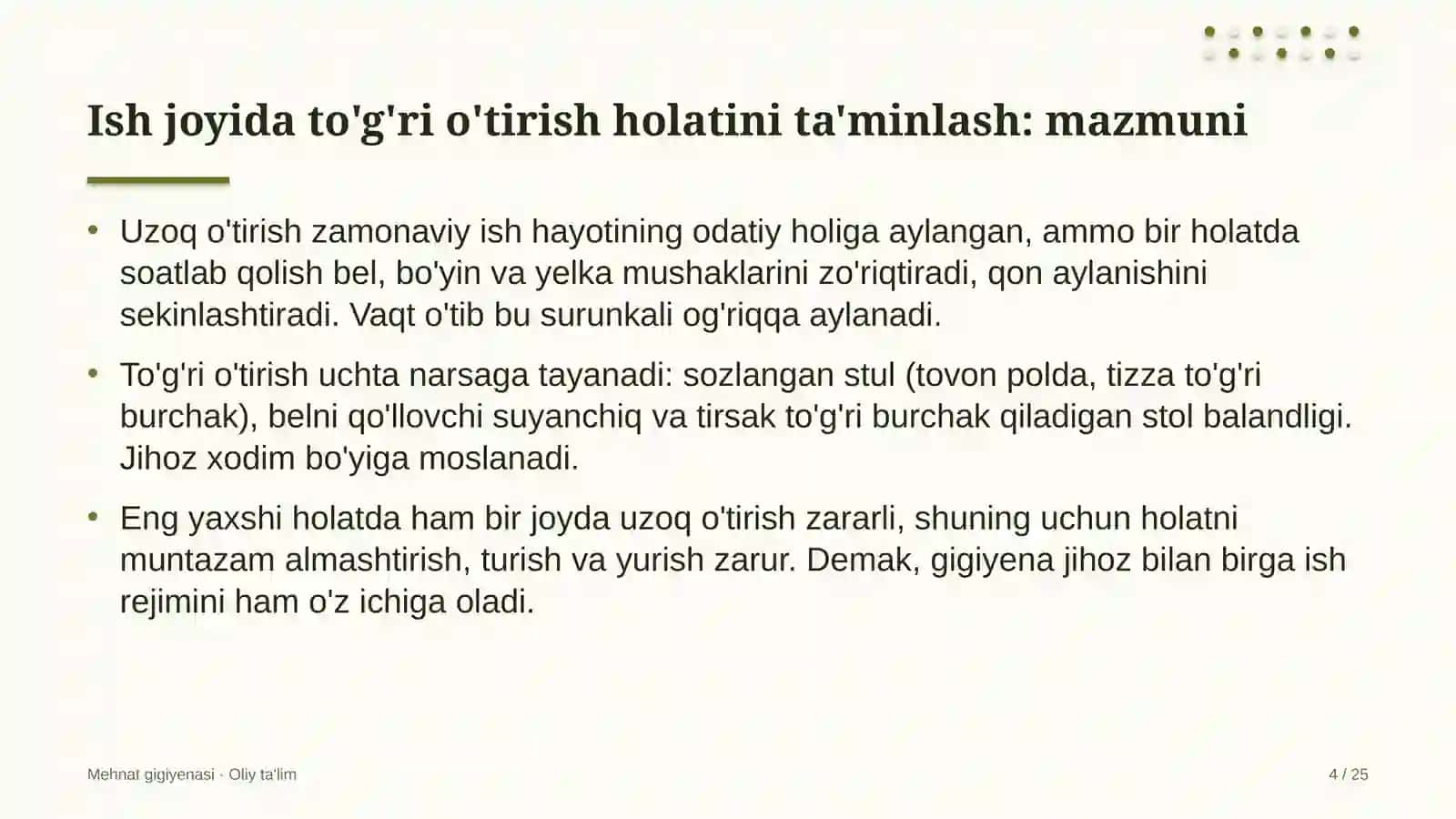 sayyohlik agentliklarida ish joyida to'g'ri o'tirish holatini ta'minlash 8445 4