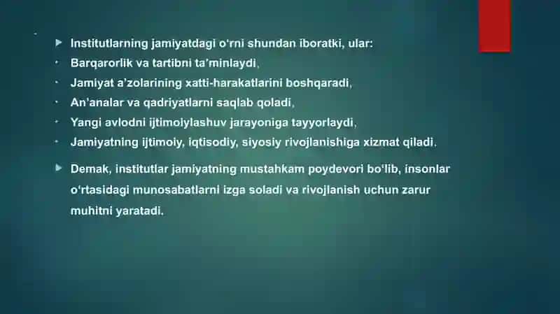 “Institutlarning rivojlanishi” 4