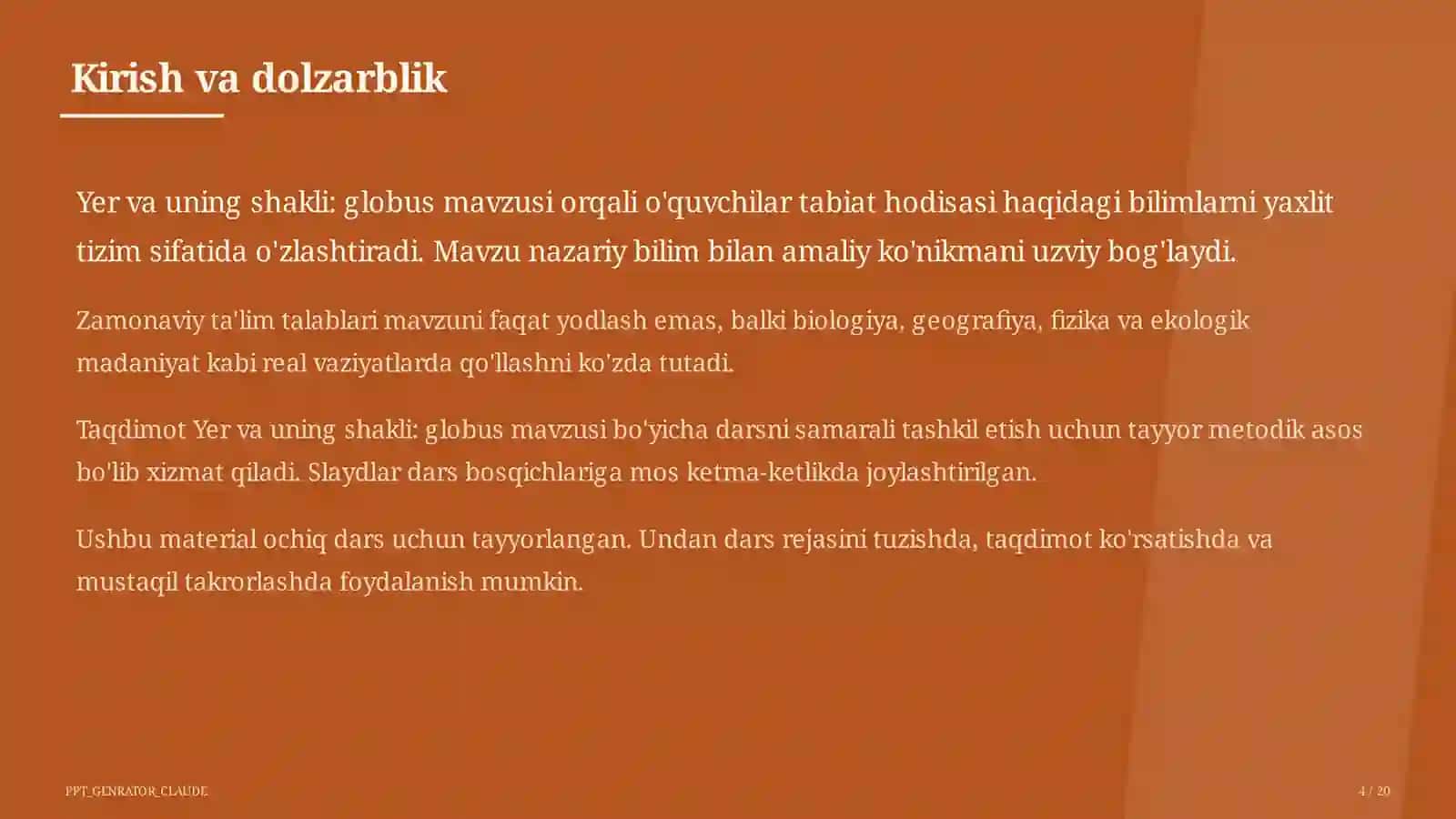 Yer va uning shakli: globus (3-sinf) 4