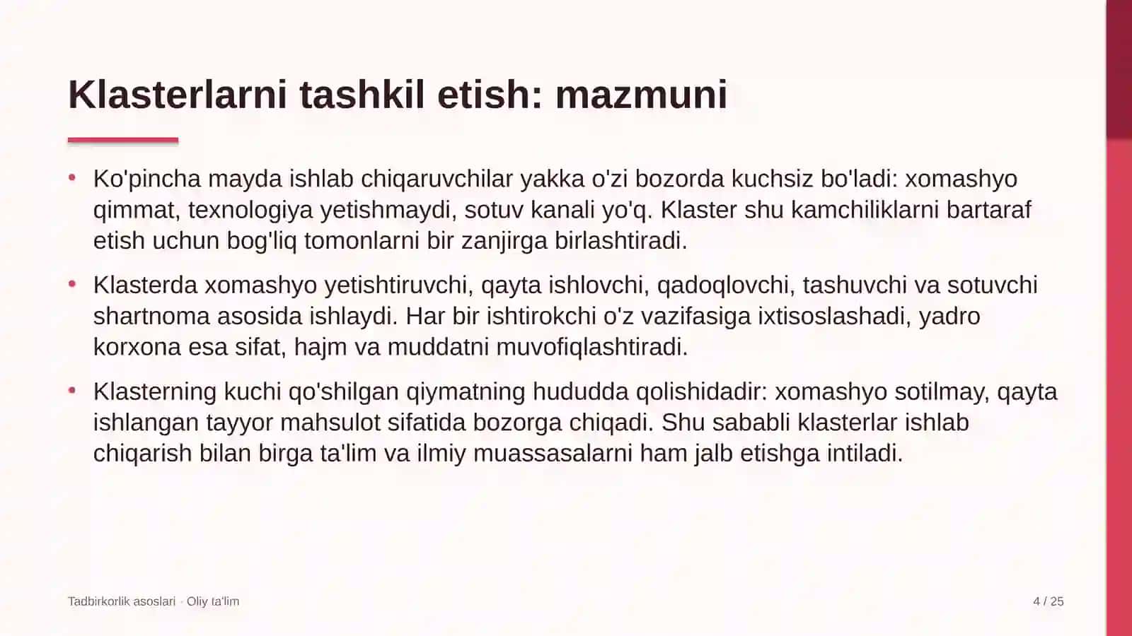 Ijod maktablarida klasterlarni tashkil etish 4