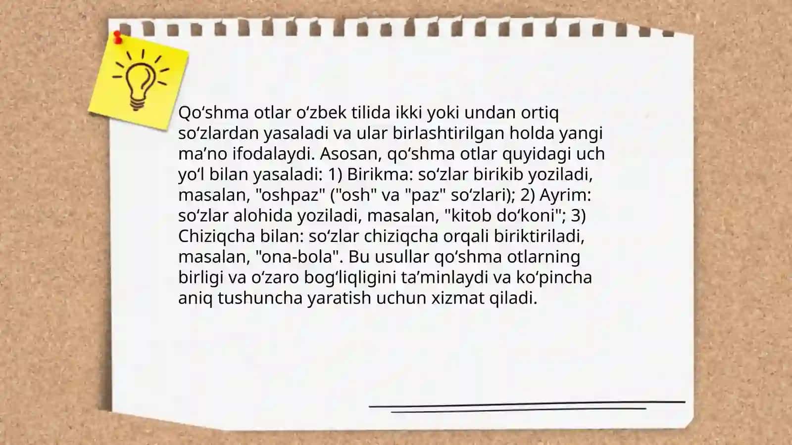 Oʻzbek tilida qoʻshma otlarning yasalishi 4
