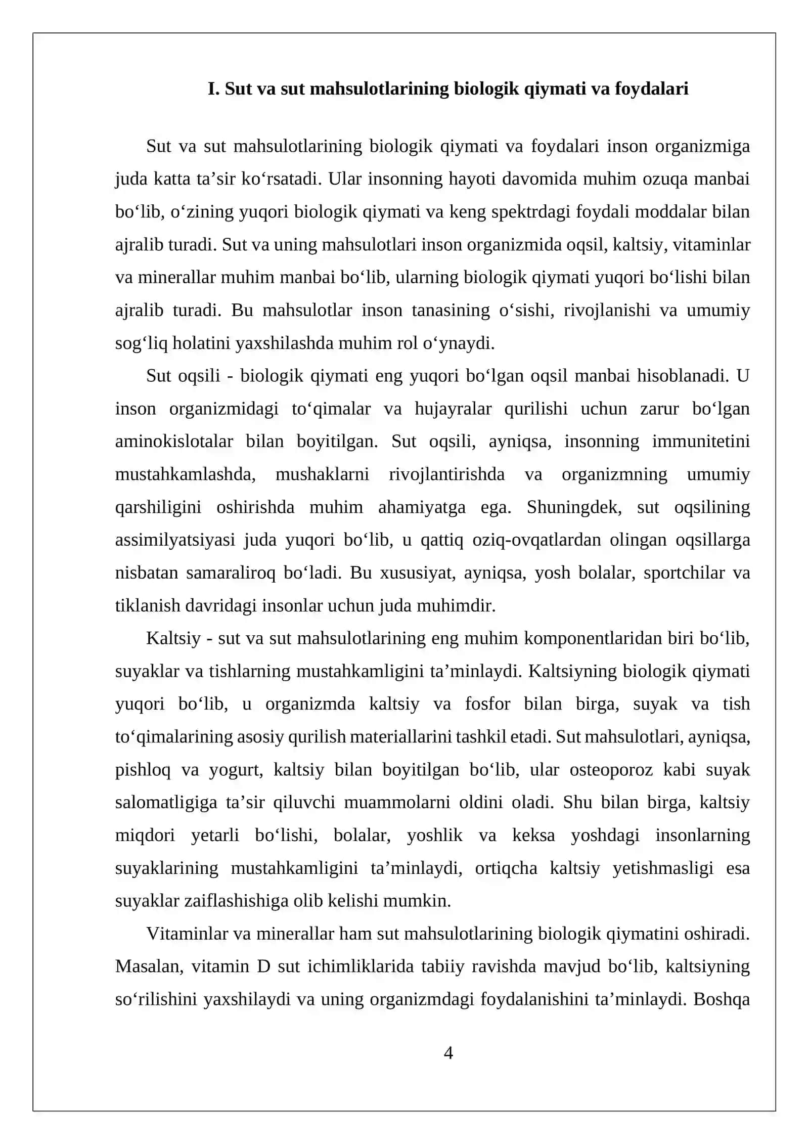 Sut va sut mahsulotlarining inson ovqatlanishdagi ahamiyati 4