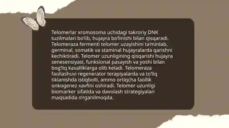 Hujayra qarishi va senesentsiya mexanizmlari 4