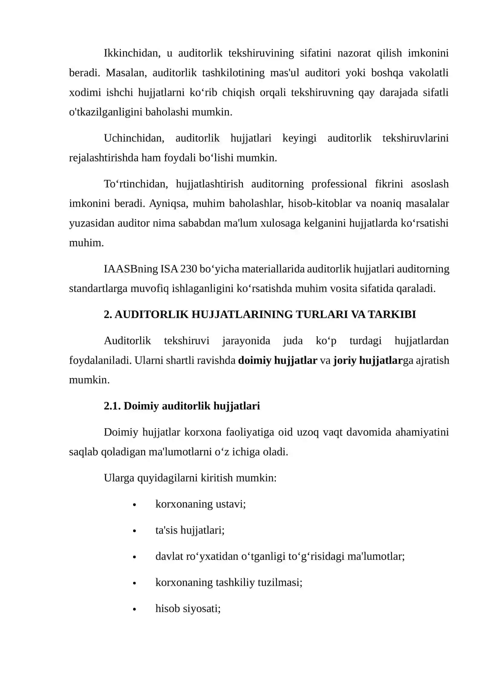 AUDITORLIK TEKSHIRUVINI HUJJATLASHTIRISH 4