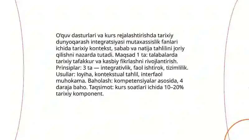 Mutaxassislik fanlarini oʻqitish metodikasi fanlarning oʻrni va roli 4