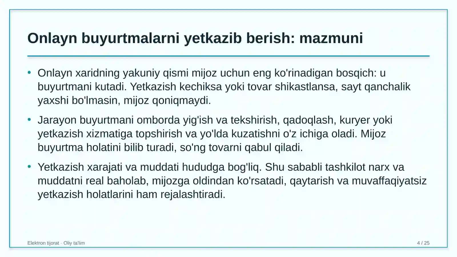 Onlayn buyurtmalarni yetkazib berish: mohiyati 4