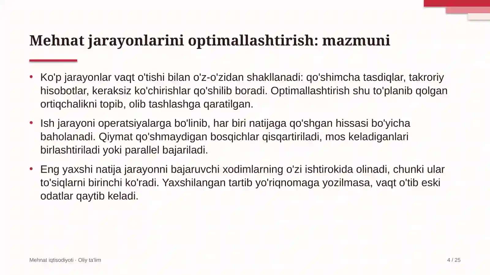 chakana savdoda mehnat jarayonlarini optimallashtirish 6338 4
