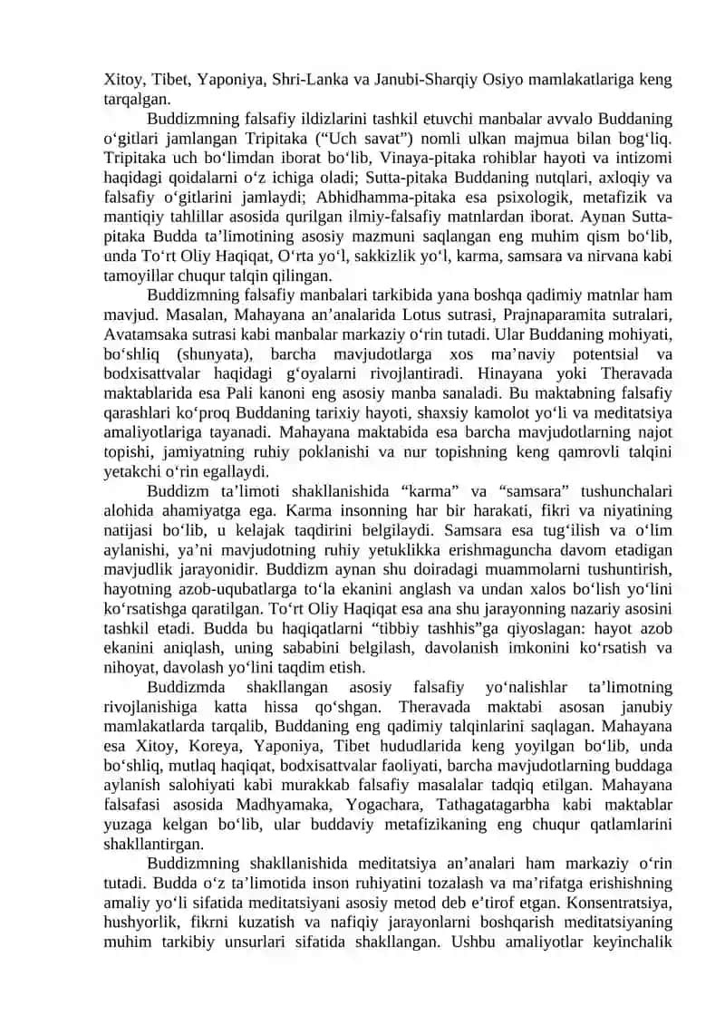 Buddizm ta’limotida to’rt oliy haqiqat. Nirvana haqidagi qarashlar 4