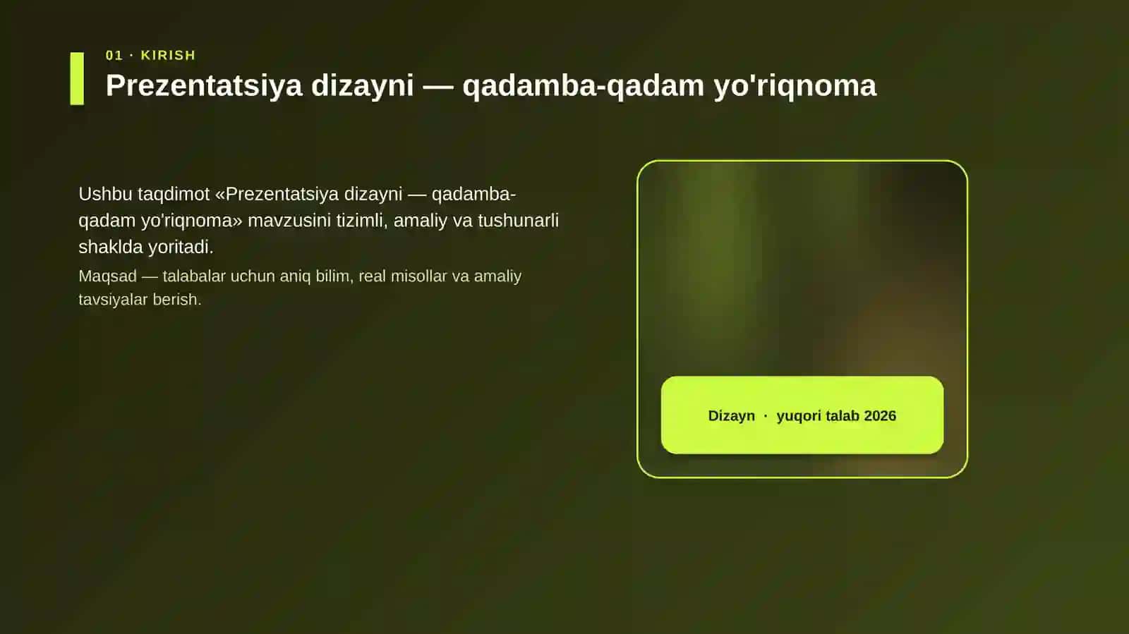 Prezentatsiya dizayni - qadamba-qadam yo'riqnoma 4