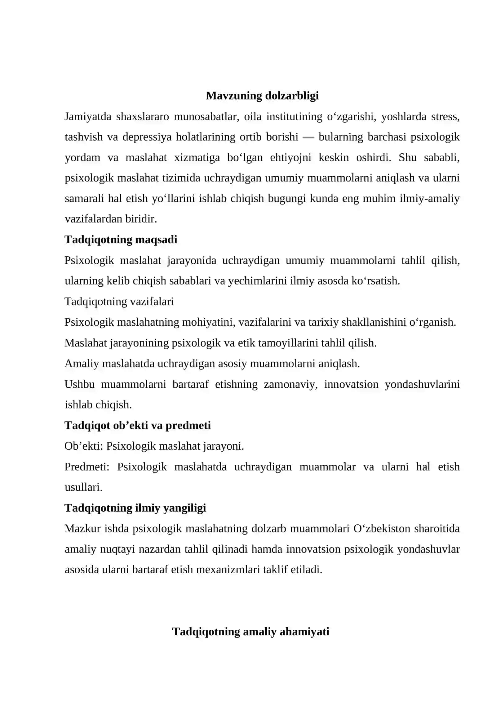 Psixologik maslahatning umumiy muammolari 4