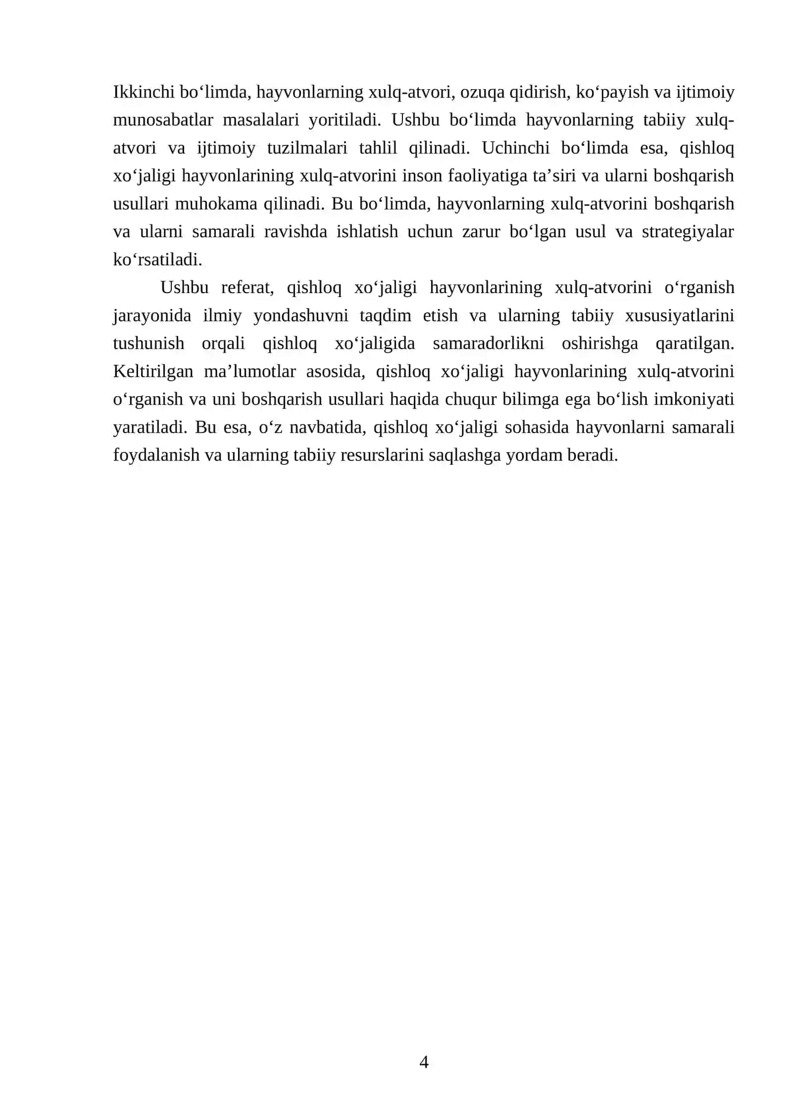 Etologiya. Qishloq xo‘jaligi hayvonlarining xulq-atvorlari va xususiyatlari 4