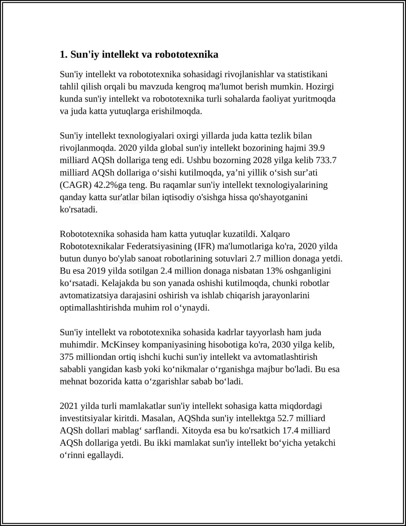 INTELLEKTUAL BOSHQARUV TIZIMLARINI ROBOTOTEXNIKA YO'NALISHIDA QO'LLASH ISTIQBOLLARI 4