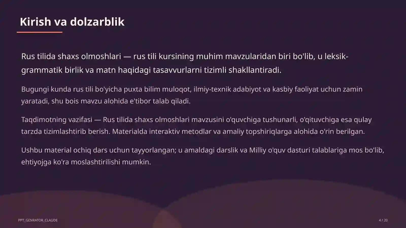 Rus tilida shaxs olmoshlari (5-sinf) 4