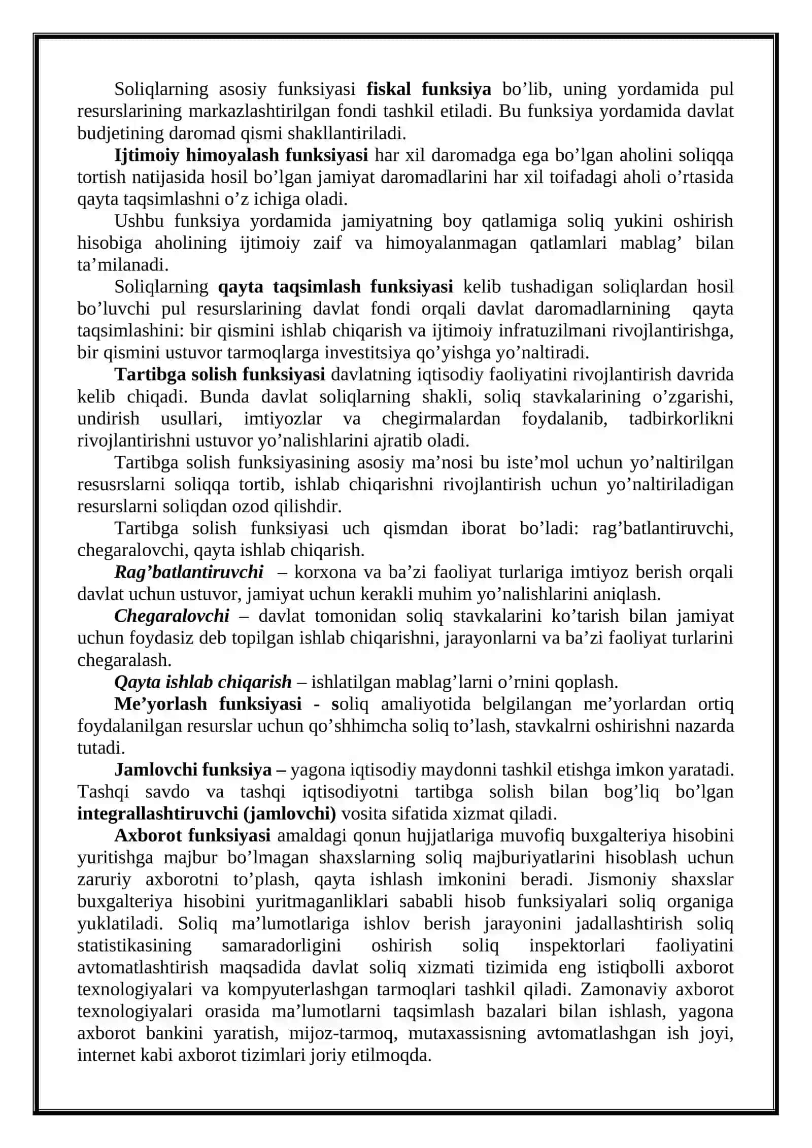 SOLIQLARNING FUNKSIYALARI 4