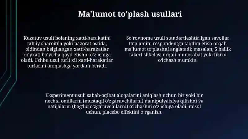 Rivojlanish psixologiyasining tadqiqot metodlari 4