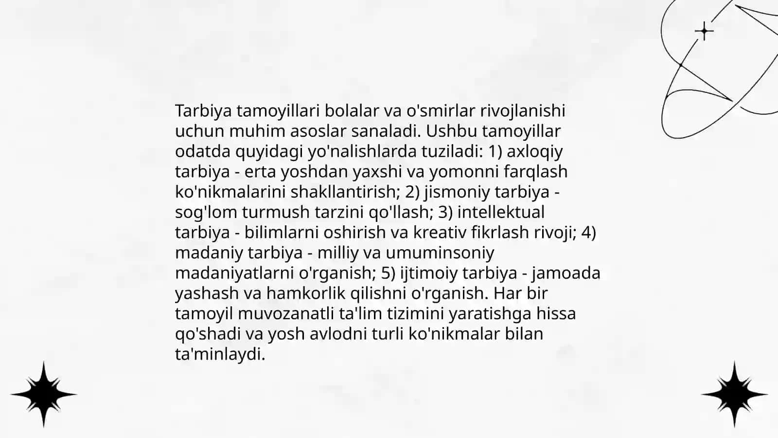 Tarbiya tamoyillari va qonuniyatlari 4