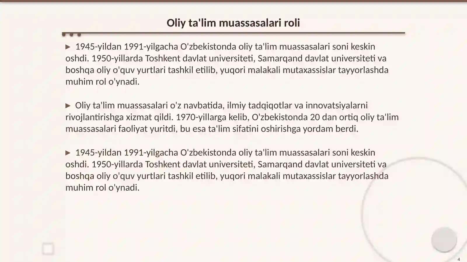Urushdan keyingi ta'lim tizimi 4