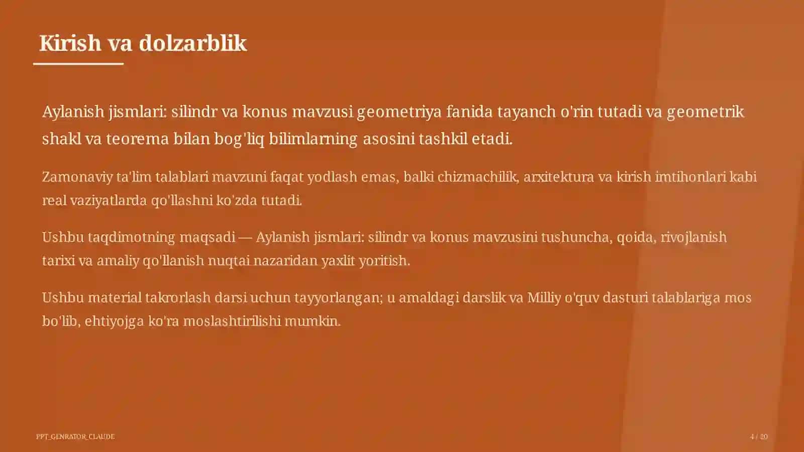 Geometriya (7-11) — takrorlash darsi 4