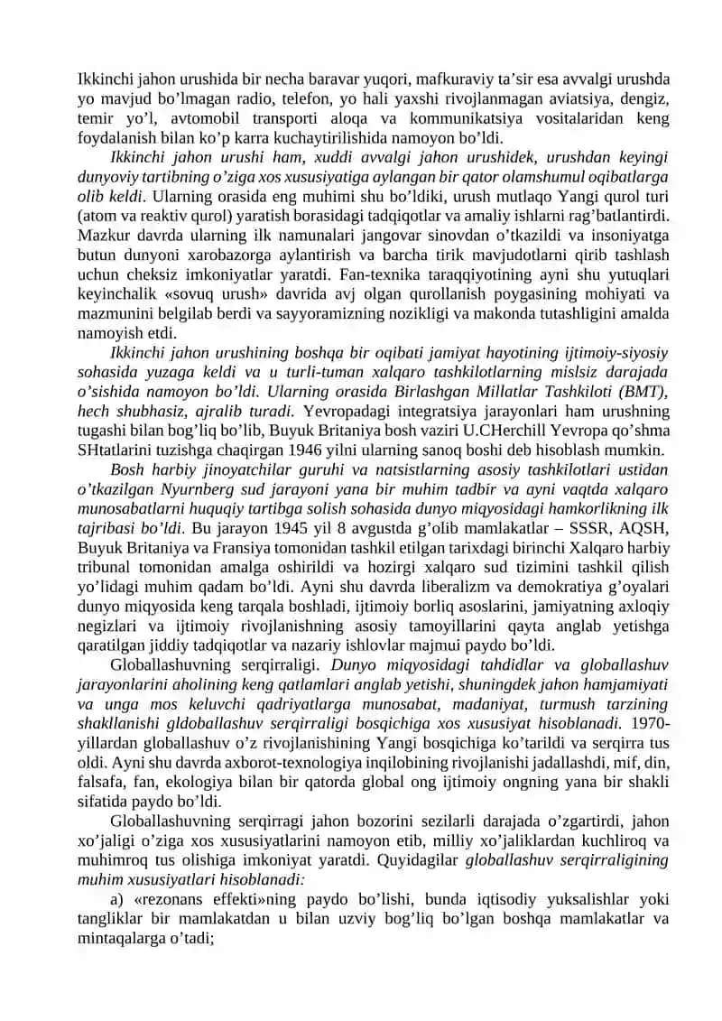 Globallashuv, globalistika va barqaror taraqqiyot tushunchalarining o'zaro aloqasi va farqi 4