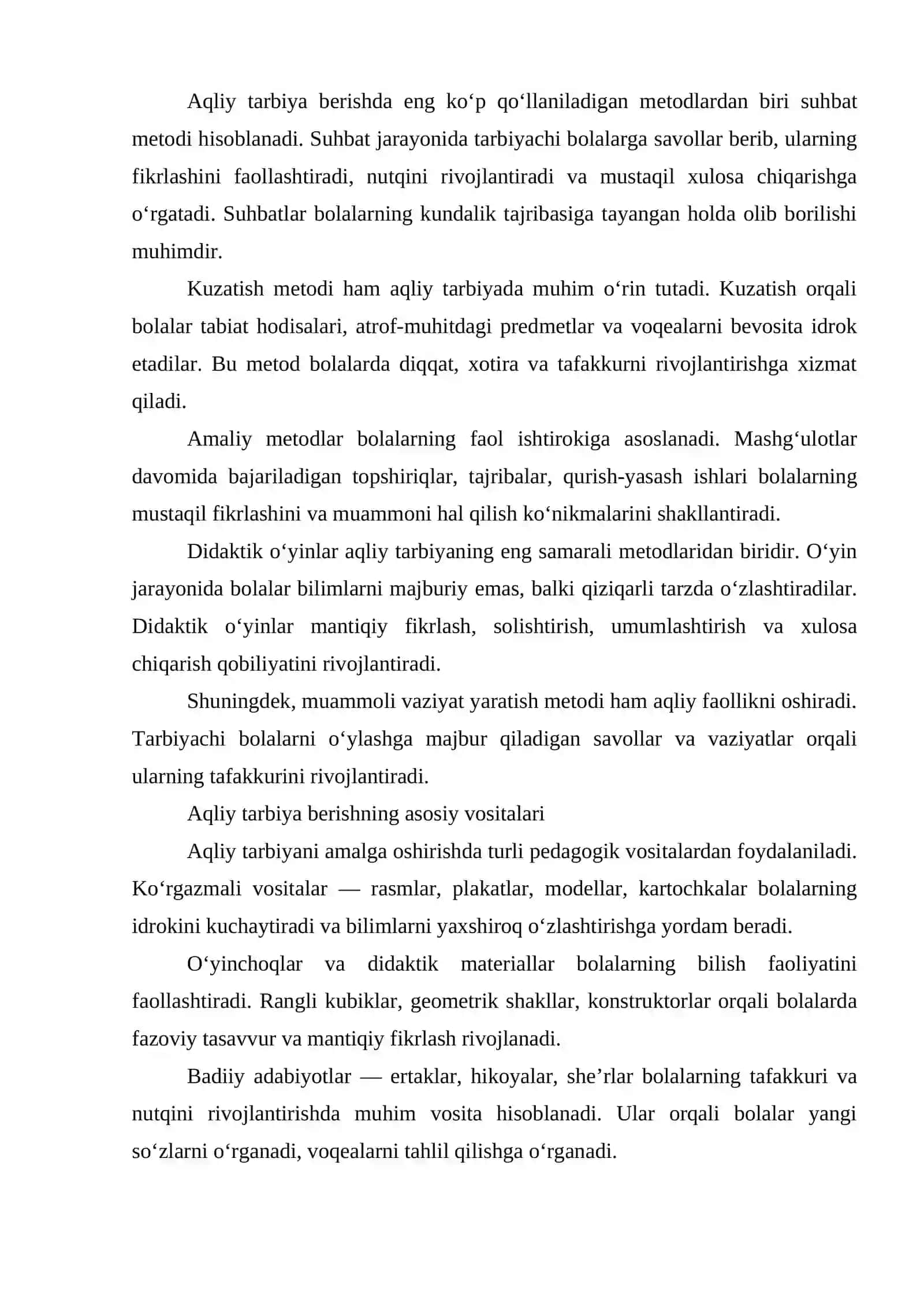 Maktabgacha ta'lim tashkilotlarida aqliy tarbiya berish metodikasi 4