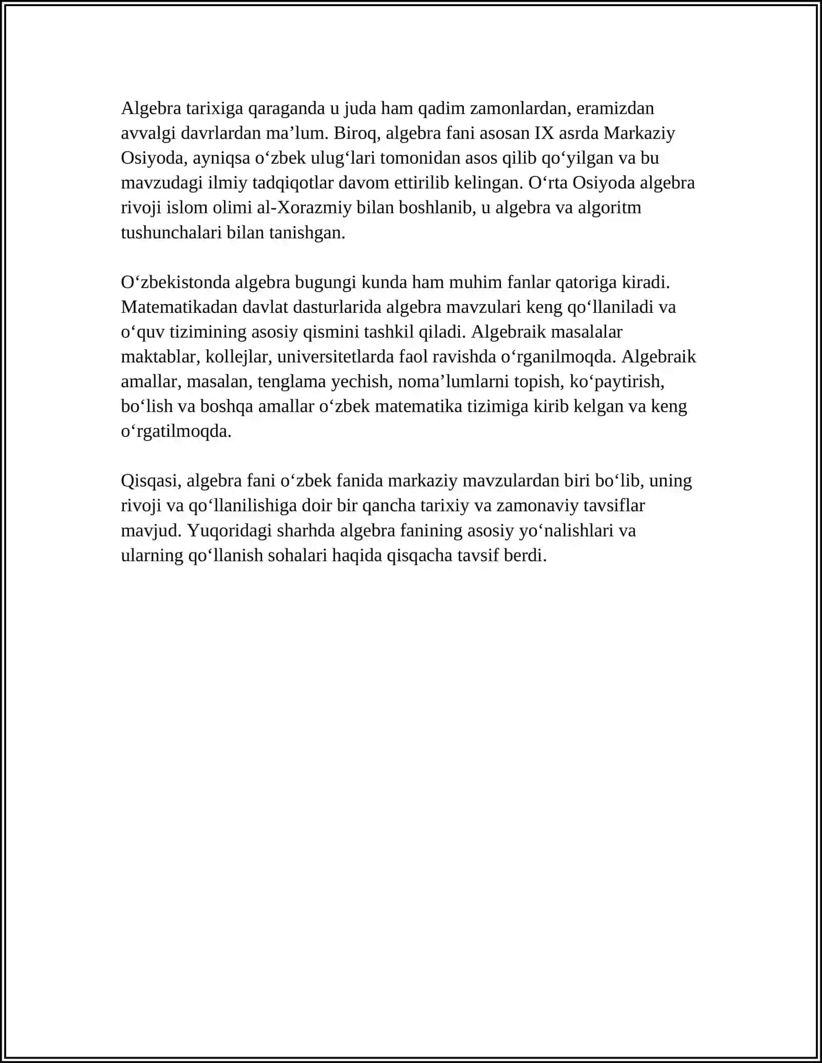 ANDIJON DAVLAT UNIVERSITETI MATEMATIKA VA INFORMATIKA 4