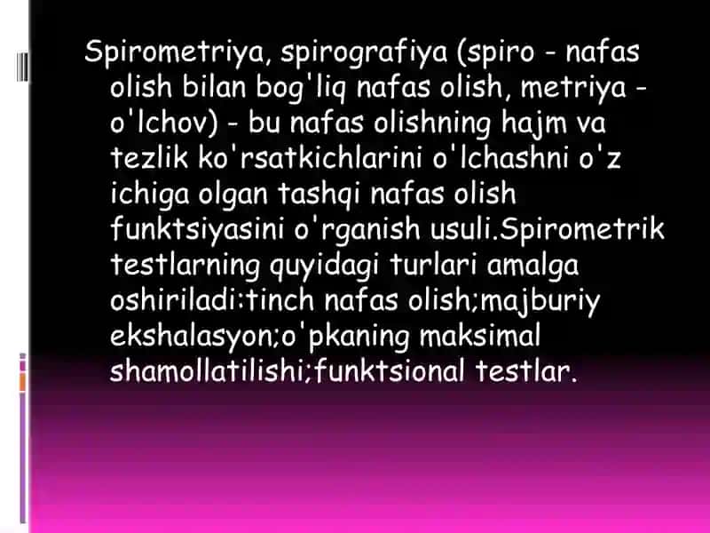 Spirometriya o’lchash usuli haqida 4