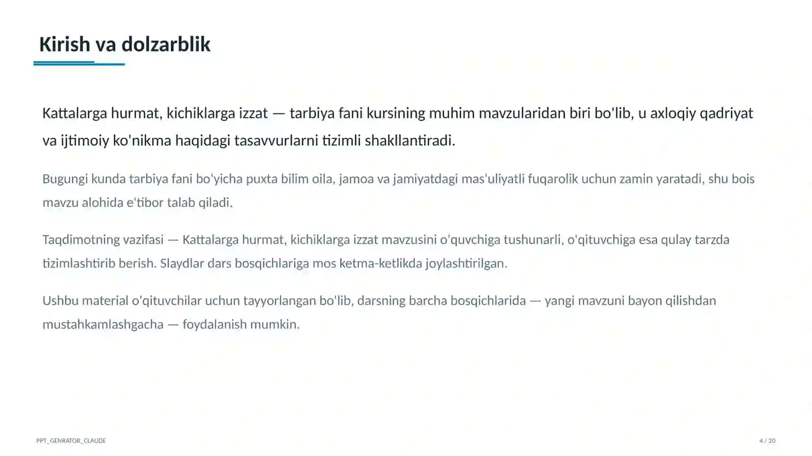 Kattalarga hurmat, kichiklarga izzat (2-sinf) 4