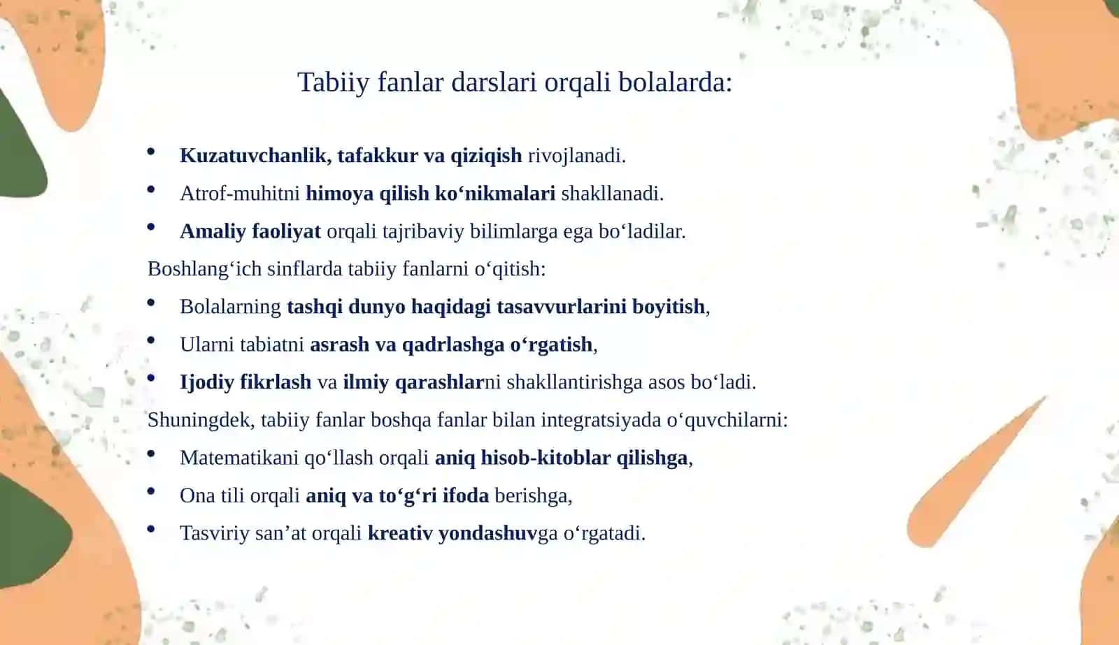 O'qituvchini boshlang'ich ta'lim tabiiy fanlar darslariga tayyorgarlik 4