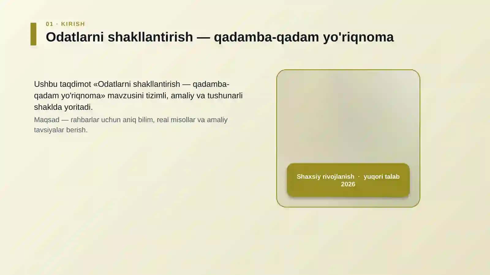 Odatlarni shakllantirish — qadamba-qadam yo'riqnoma 4