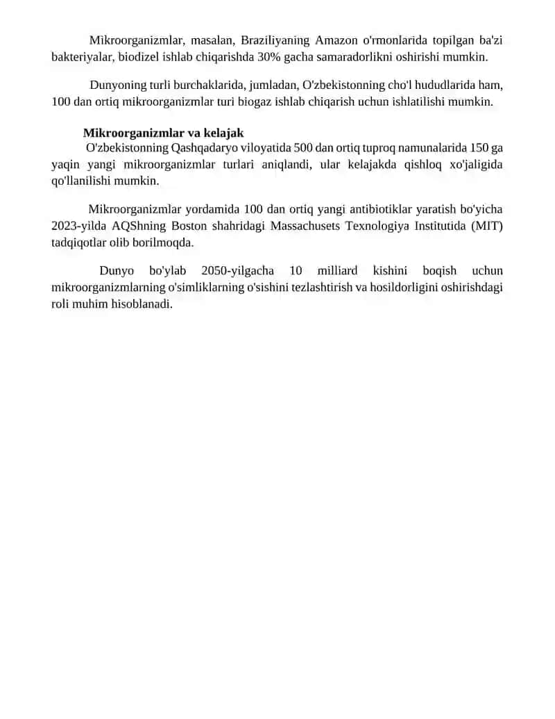 Mikroblarni foydasi bormi 1 soatlik dars ishlanma 4