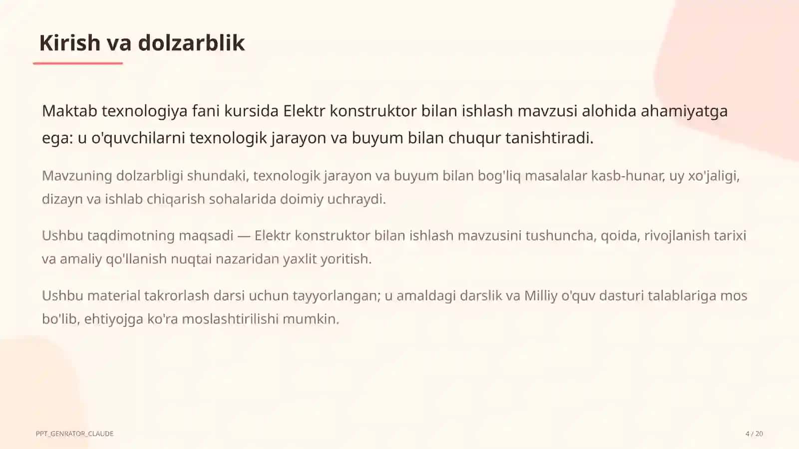 Elektr konstruktor bilan ishlash (4-sinf) 4