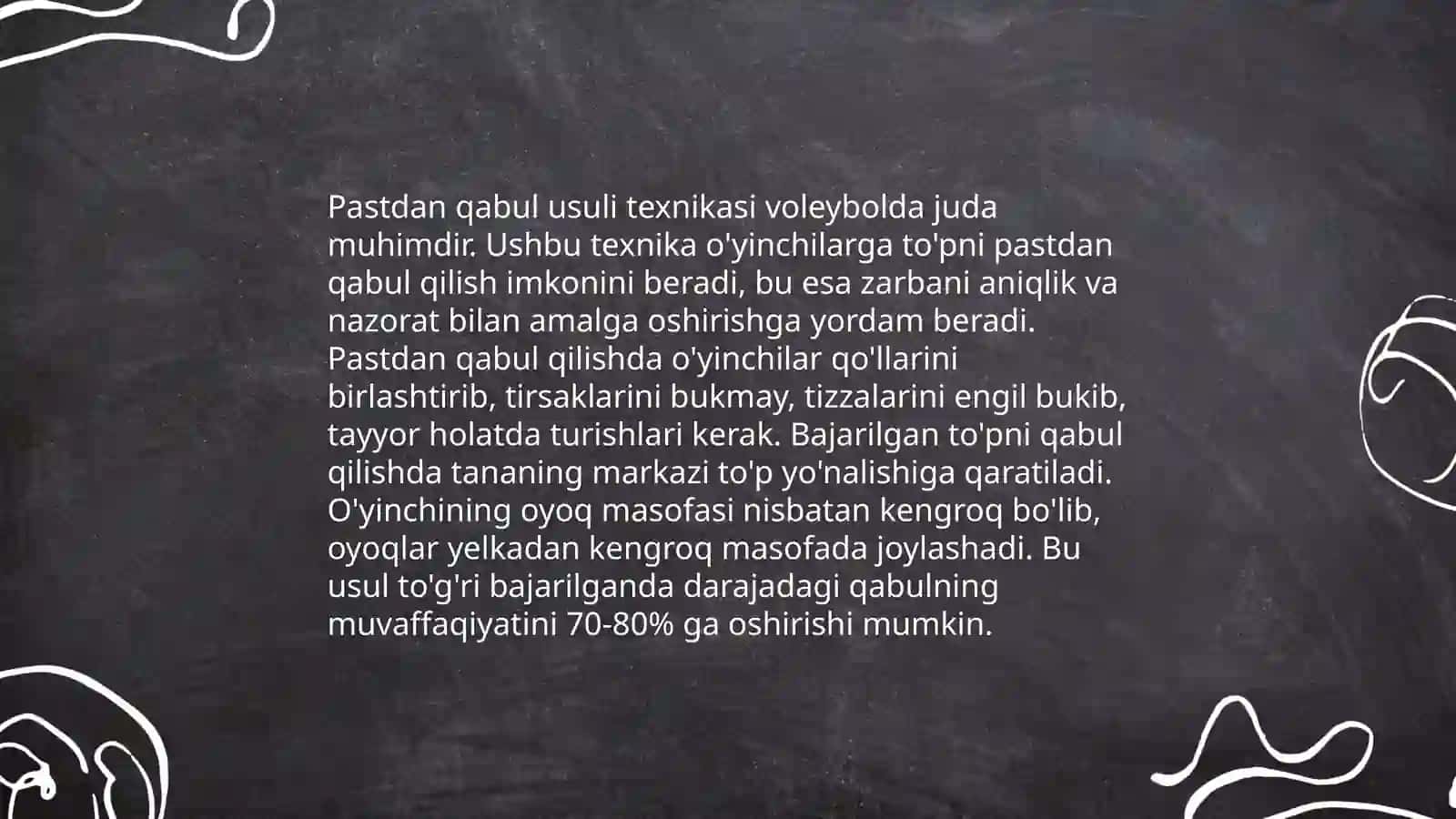 Valebol to'pini yuqori va pastdan qabul qilib olish 4