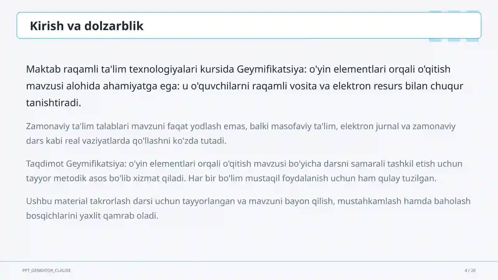 Geymifikatsiya: o'yin elementlari orqali o'qitish 4