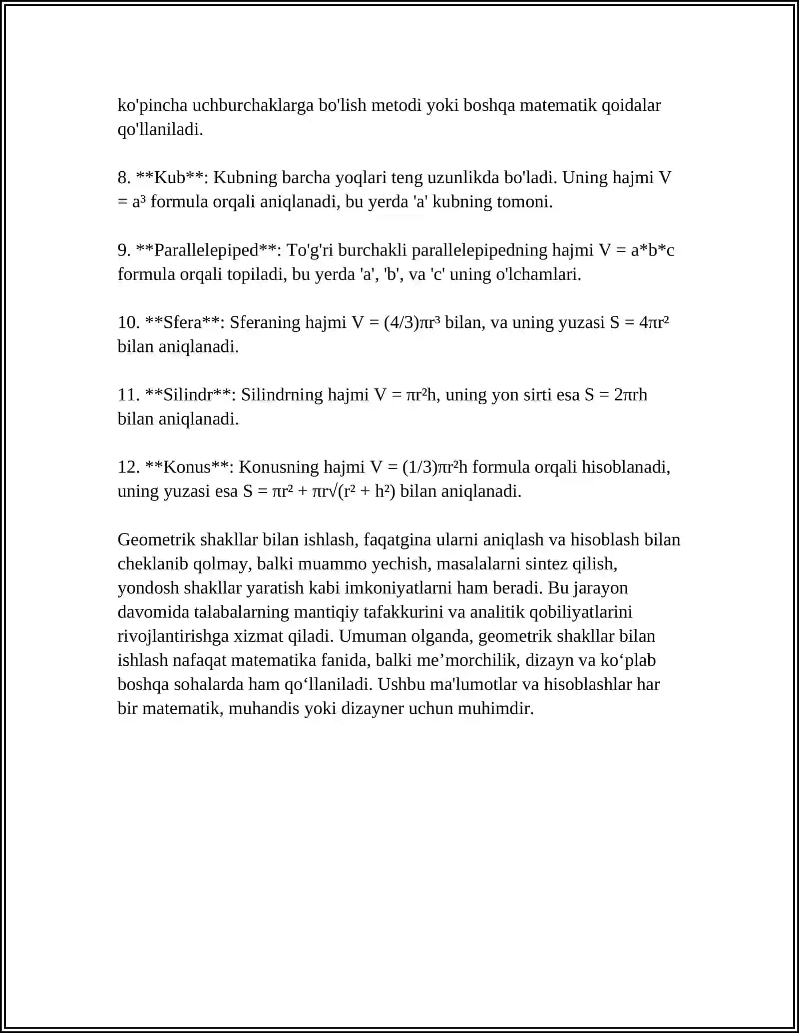 Geometrik shakllar bilan ishlash 4