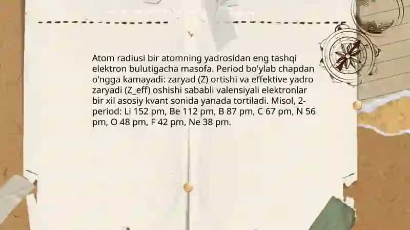 Elementlarning davriy o'zgaruvchan xossalari 4