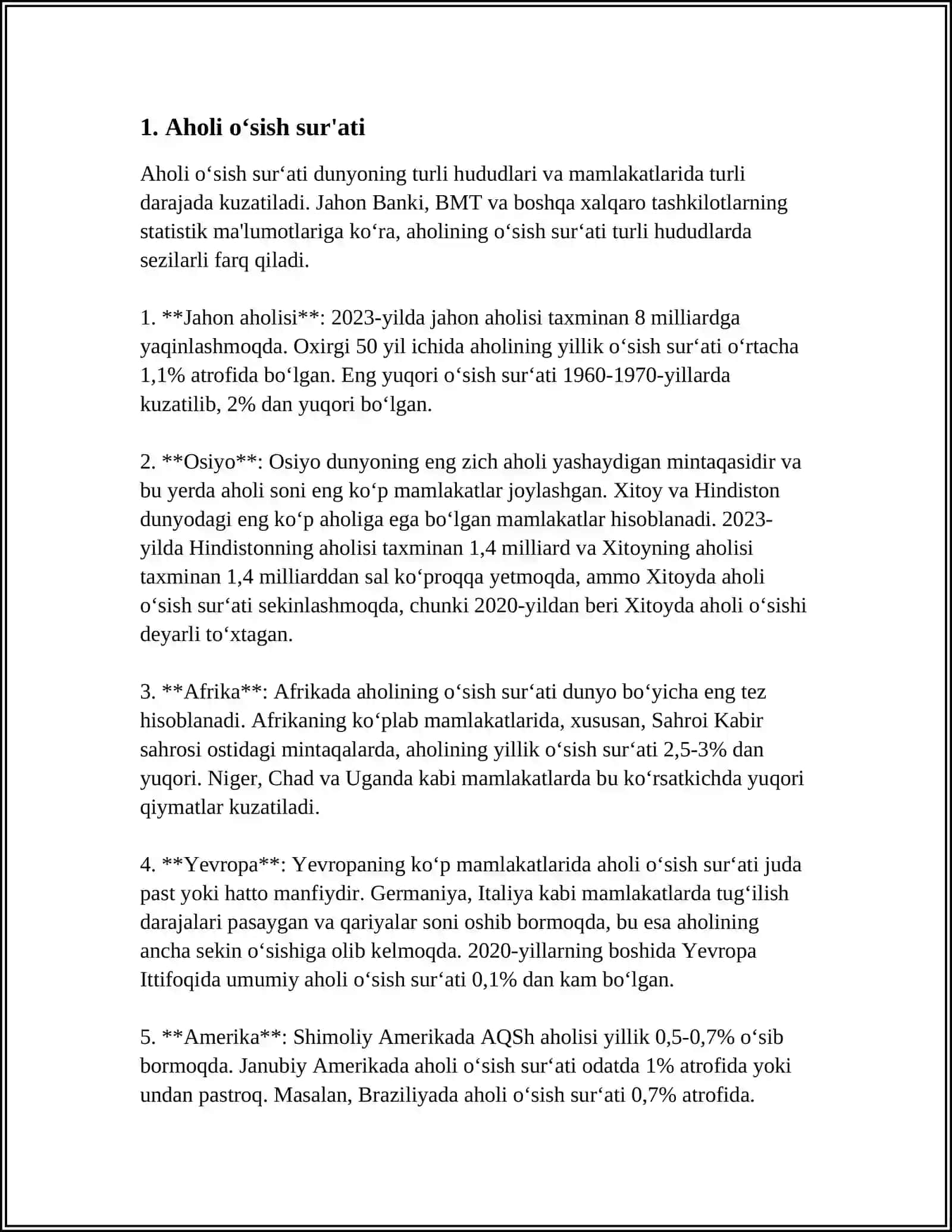 MARKAZIY OSIYO DAVLATLARIDA DEMOGRAFIK O‘SISHDAGI IJTIMOIY-EKOLOGIK MUAMMOLAR 4