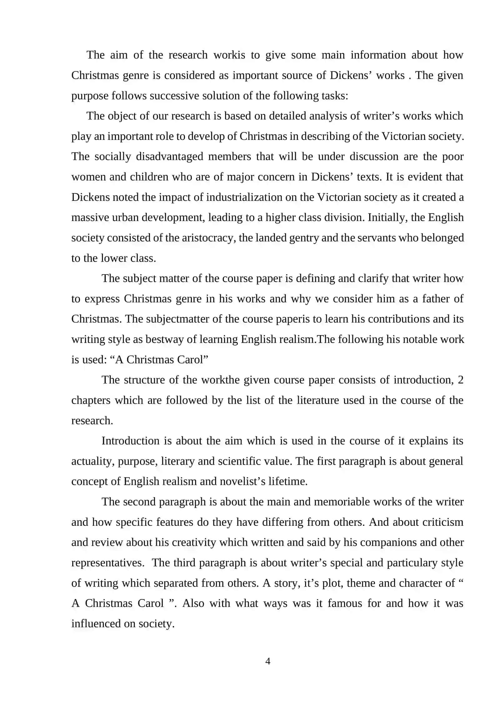 Course Paper on "Charles Dickens’s novels and their general ideology" 4