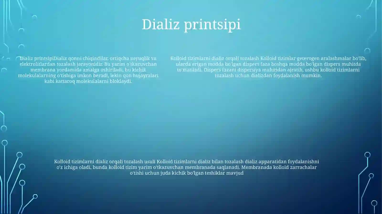 Kolloid Sistemalarni Dializ Yo'Li Bilan Tozalash 4
