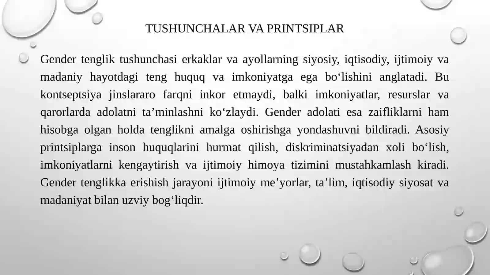 Gender tenglik va ayollar huquqlari masalasi 4