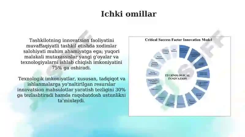 Inavatsion faoliyatni tashkil etishga ta'sir etuvchi omillar 5