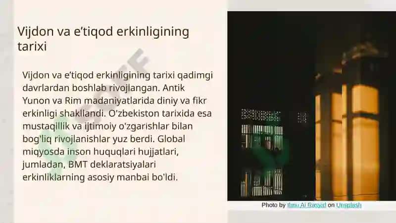 Vijdon va e’tiqod erkinligining ta’rifi 5