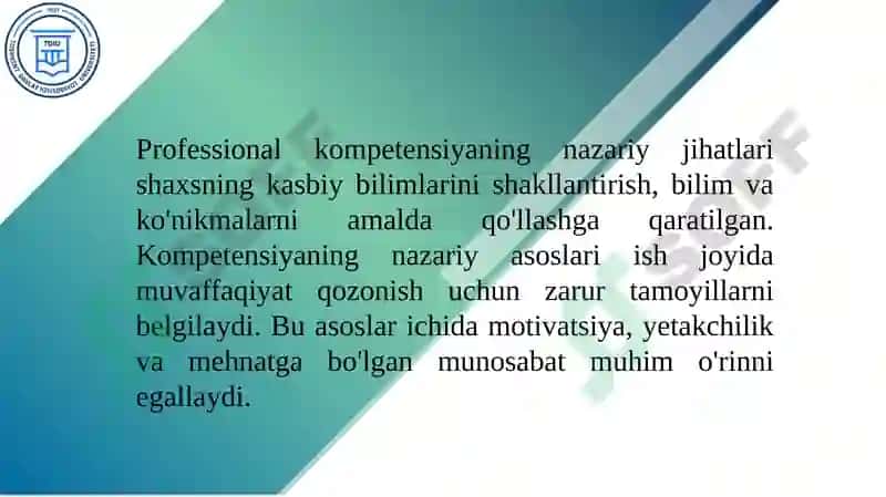 Professional kompetentsiyaning nazariy asoslari 5