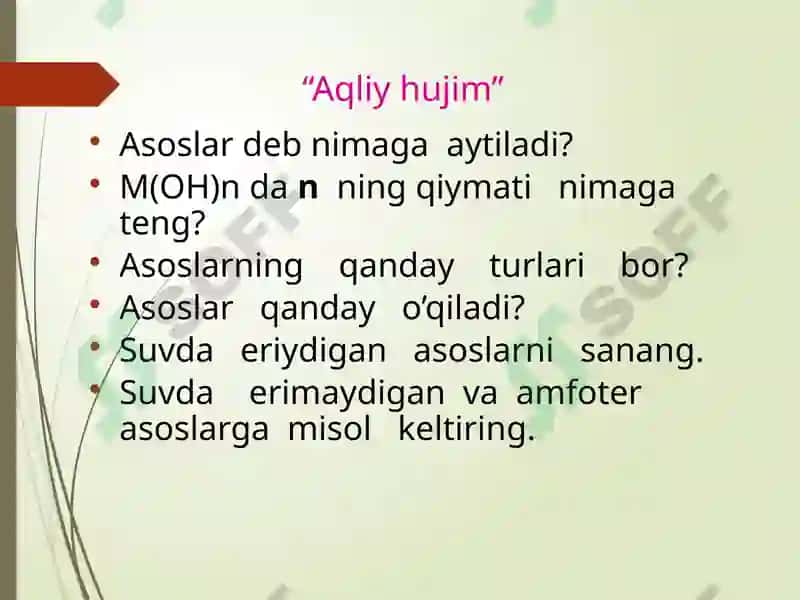 Asoslarning olinishi va xossalari 5