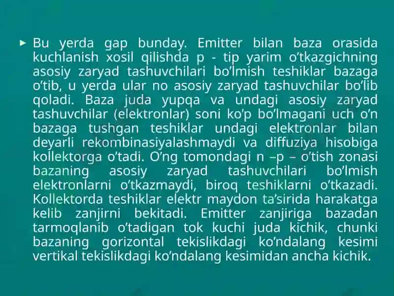 Tranzistorlar va ularning qo’llanilishi 5