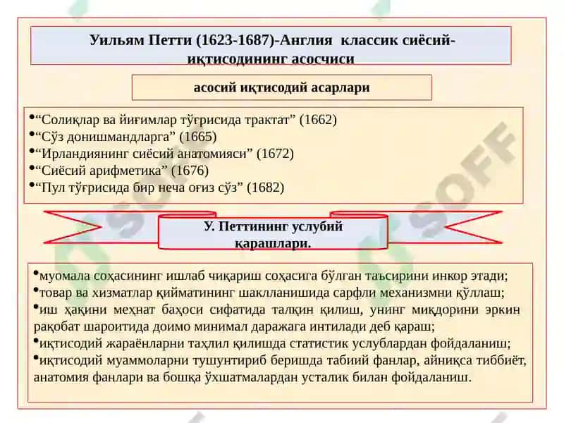 Классик иқтисодий мактабнинг вужудга келиши, ривожланиши ва якунланиши 5